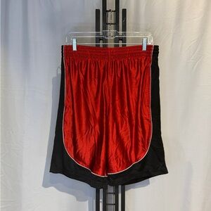 Vibrant Red and Black Men's Athletic Shorts